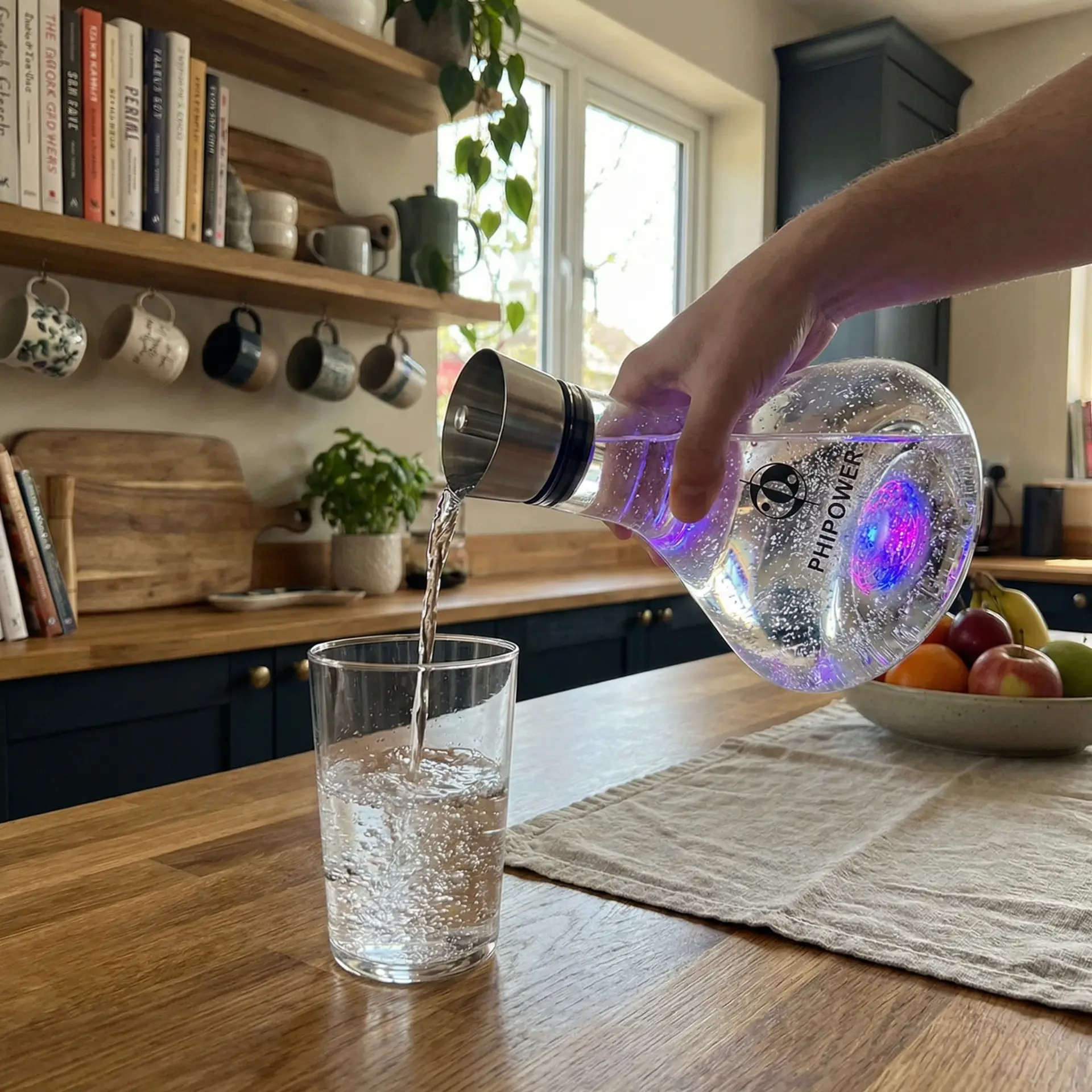 RVS Schenktuit en Houder voor Analemma Waterstaaf in gevitaliseerd Water Maker | Phipower